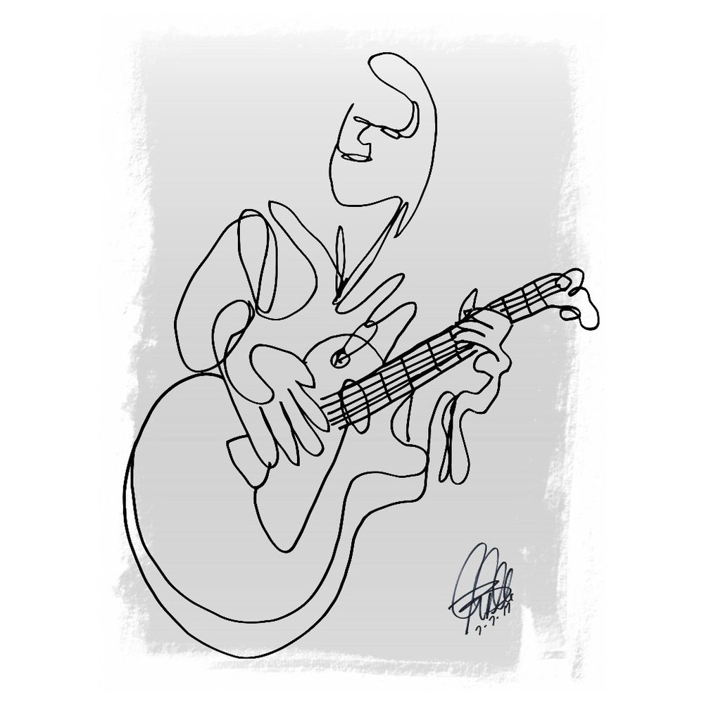 Jazz Guitar Player Music Poster Print Wall Art 18x24
